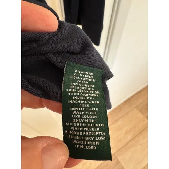 NEW Lauren Ralph Lauren Classics Navy Blue Boatneck Top Woman's Size 2X Nautical - Picture 9 of 10